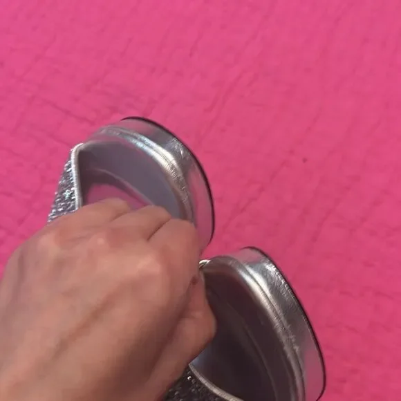 Stuart Weitzman Silver Glitter Heels, US11